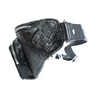 DIESEL 美品 クロスボディ ショルダーバッグ モノグラム 斜め掛け X08048 黒 ブラック 鞄 SM1