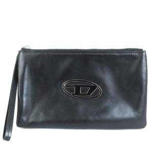 クラッチバッグ セカンド レザー Dロゴ プレート 黒 ブラック 鞄 SM1