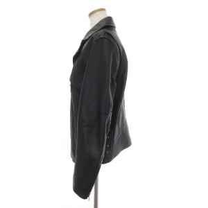 DIESEL L-GOLNET ライダースジャケット ダブル ラムレザー 羊皮 黒 ブラック L SM1