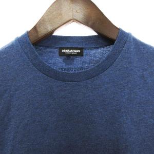 DSQUARED2 UNDERWER Tシャツ カットソー 半袖 丸首 ロゴ ワンポイント 無地 コットン 紺 ネイビー S AA