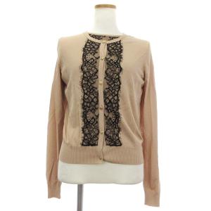 アンサンブル セット ニット カーディガン セーター 半袖 長袖 レース 金釦 ピンク 38 M位