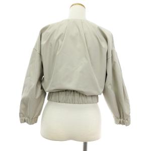 ESTNATION ノーカラー ショート ジップ ブルゾン 七分袖 タック 92-109-05-093733 アイボリー 38 M位 SM1