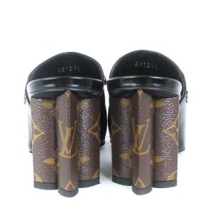 LOUIS VUITTON 21年製 シルエットライン ミュール スタッズ レザー 36 ブラック