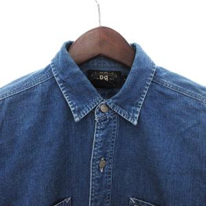 RRL ワークシャツ 長袖 ビッグシルエット デニム 無地 コットン インディゴ 青 ブルー M SM1