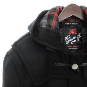 GLOVERALL タグ付き ダッフルコート ミドル丈 フード ウール 無地 512Ｃ 34 ブラック