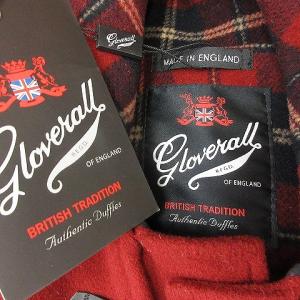GLOVERALL メルトン ダッフルコート 512C 膝上丈 チェック裏地 クランベリー 34 レッド系