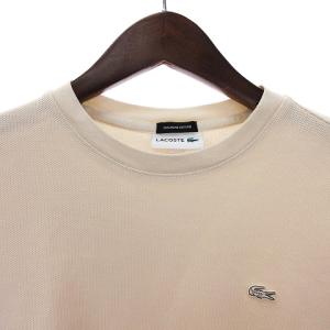 LACOSTE EXCLUSIVE EDITION Tシャツ カットソー 半袖 丸首 ハニカムメッシュ ロゴ ワンポイント ベージュ S SM1