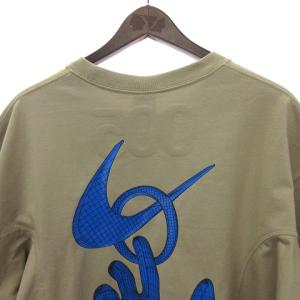 NIKE オフホワイト 22AW NRG CL GRAFFITI S/S Tシャツ アシンメトリー L カーキ