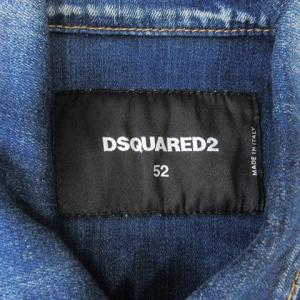 DSQUARED2 17年製 DENIM JACKET ペイント ヴィンテージ加工 S74AM0699 インディゴ 52
