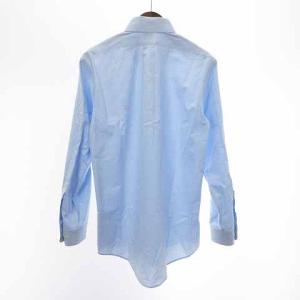 Brooks Brothers 348 ワイシャツ 長袖 ボタンダウン ロゴ刺繍 無地 コットン 青 ブルー S SM1