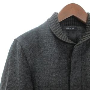 EMPORIO ARMANI ブルゾン ジャケット カシミヤ混 無地 比翼 ジップアップ Z1G720 Z1223 ダークグレー 46 SM1