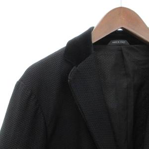 GIORGIO ARMANI 8WGGG006 テーラードジャケット シングル 2B 総裏 ノーベント 切替 ナイロン ブラック