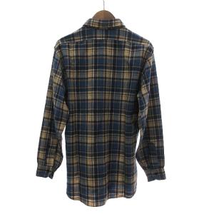 PENDLETON 70s ヴィンテージ ボードシャツ 長袖 USA製 ウール チェック フロントボタン 青 ブルー M SM1