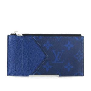 LOUIS VUITTON 19年製 モノグラム タイガラマ コインカード ミニウォレット レザー M30270 ブルー