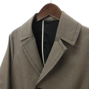 ESTNATION チェスターコート ロング丈 3B 千鳥格子 ウール 72-234-01-0900 茶色 ブラウン L SM1