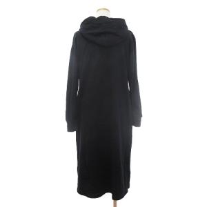 BLUE LABEL CRESTBRIDGE ワンピース パーカー ロング フード 裏地 チェック 無地 黒 ブラック 38 M位