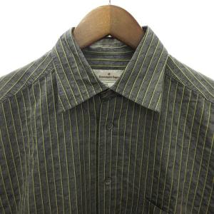Ermenegildo Zegna シャツ 長袖 前開き コットン100％ レギュラーカラー ストライプ グレー S SM1