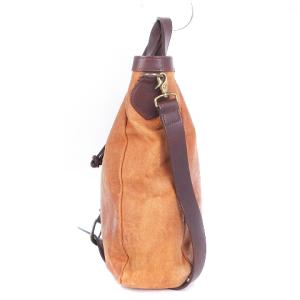 ISAMU KATAYAMA BACKLASH ショルダーバッグ 2WAY レザー ペイズリー加工 型押し ブラウン