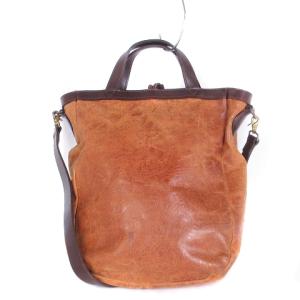 ISAMU KATAYAMA BACKLASH ショルダーバッグ 2WAY レザー ペイズリー加工 型押し ブラウン