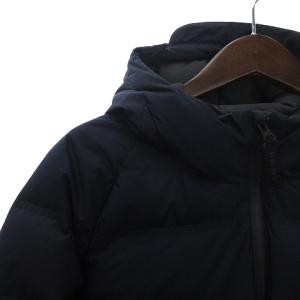 LACOSTE ショートダウンコート フード ナイロン ロゴ ワンポイント ジップアップ BH162FL 紺 ネイビー S SM1