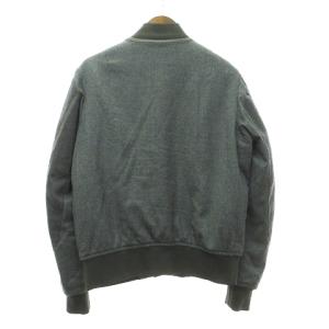 PAUL SMITH 中綿 ブルゾンジャケット 裏地 パッチワーク プリント ウール混 グレー M SM1
