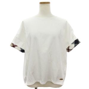 ロイヤルキールポンチ カットソー 半袖 バックタック チェック 55P11-561-01 白 ホワイト 38