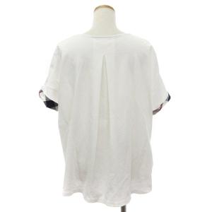 BLUE LABEL CRESTBRIDGE ロイヤルキールポンチ カットソー 半袖 バックタック チェック 55P11-561-01 白 ホワイト 38