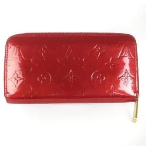 LOUIS VUITTON モノグラム ヴェルニ ジッピー ウォレット 長財布 小銭入れ 札入れ ラウンドファスナー M93575 赤 レッド AA