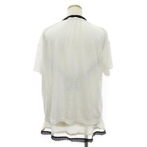 sacai 18年製 キャミ付き レイヤード カットソー 半袖 レース 18-03891 白 黒 ホワイト ブラック系 1