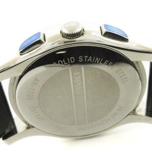EMPORIO ARMANI 腕時計 アナログ クオーツ クロノグラフ AR-1700 シルバーカラー 黒 ブラック ウォッチ SM1