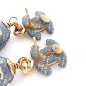 CHANEL ヴィンテージ 02P NO.5 スイング ピアス ココマーク ネイビー