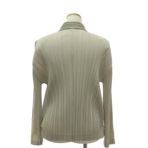 PLEATS PLEASE ISSEY MIYAKE イッセイミヤケ ISSEI MIYAKE シャツ ブラウス 長袖 ストレッチ フロントボタン ベージュ 3 L位 YGT