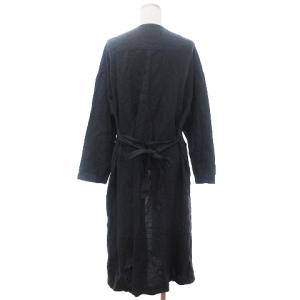 nest Robe カーディガン ガウン ジャケット 長袖 ロング丈 ボタンレス 麻 リネン 01173-1076 ダークグレー YGT