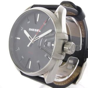 DIESEL MS9 エムスナイン 腕時計 ウォッチ アナログ クォーツ レザーバンド DZ-1862 シルバーカラー 黒 ブラック SM1