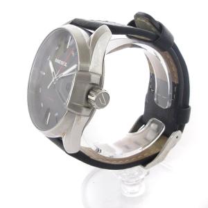 DIESEL MS9 エムスナイン 腕時計 ウォッチ アナログ クォーツ レザーバンド DZ-1862 シルバーカラー 黒 ブラック SM1