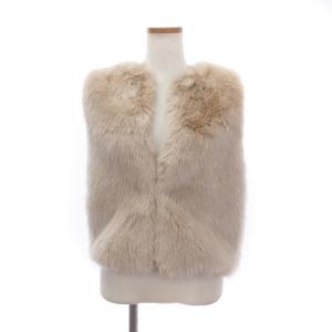 ベスト フェイクファーフロントホック ベージュ系 32 S位 SM1