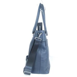 MICHAEL KORS 美品 ビジネスバッグ ショルダー トート 2WAY レザー ロゴ プレート 紺 ネイビー 鞄 SM1