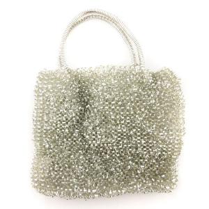 ANTEPRIMA ワイヤーバッグ スモール ハンドバッグ フラワーモチーフ シルバーカラー SM1