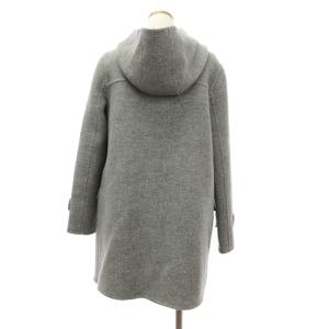 Leilian 美品 ダッフルコート フード ミドル丈 ウール グレー 7 S位