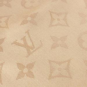 LOUIS VUITTON ショール モノグラム ネオ デニム ストール フリンジ シルク混 総柄 M76068 ベージュ