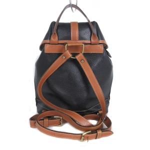 OLD ENGLAND リュック デイパック バックパック レザー フリンジ 裏チェック 黒 茶 ブラック ブラウン 鞄