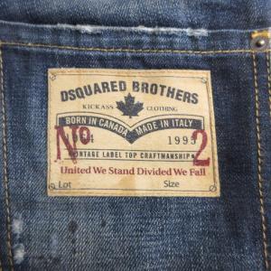 DSQUARED2 デニム パンツ ジーンズ ペイント ダメージ加工 コットン S71LA0503 インディゴ ブルー 42