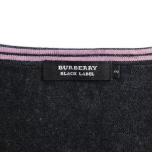 BURBERRY BLACK LABEL セーター ニット アーガイル チェック ホース 刺繍 Vネック ウール グレー 2 M位