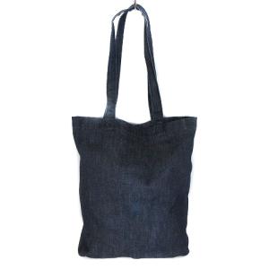 A.P.C. トートバッグ デニム ロゴ プリント ストレッチ 紺系 インディゴ 鞄 SM1