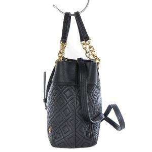 TORY BURCH ショルダーバッグ ハンド カバン 鞄 チェーン 2WAY ロゴ レザー ブラック 黒 SM1