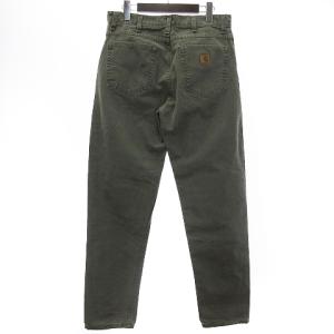 Carhartt ダックパンツ ロング ワンポイント ワッペン カーキー 緑