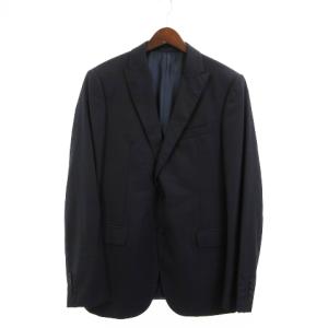 ARMANI COLLEZIONI M LINE スーツ セットアップ テーラードジャケット 紺ブレ スラックス パンツ サイドベンツ 総裏 ウール 紺 ネイビー