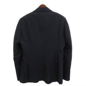 ARMANI COLLEZIONI スーツ セットアップ テーラードジャケット ブレザー 紺ブレ スラックス パンツ 背抜き サイドベンツ チェック 紺 ネイビー