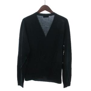JOHN SMEDLEY ニットカーディガン Vネック ウール 無地 フロントボタン 緑 グリーン XL