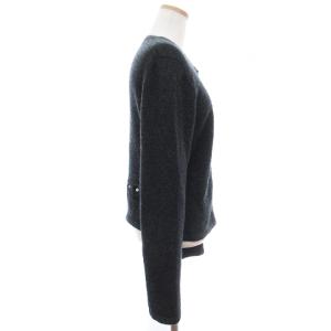agnes b. プレッション カーディガン ニット 長袖 スナップボタン カシミヤ グレー 3 L位 SM1